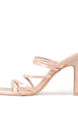 RAID Christabel Heeled Mules in Nude