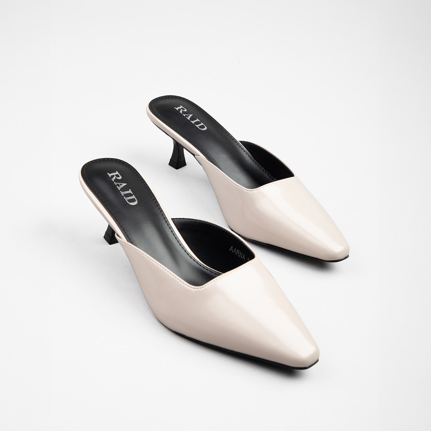 RAID Aarna Heeled Mules in Beige - Image 3