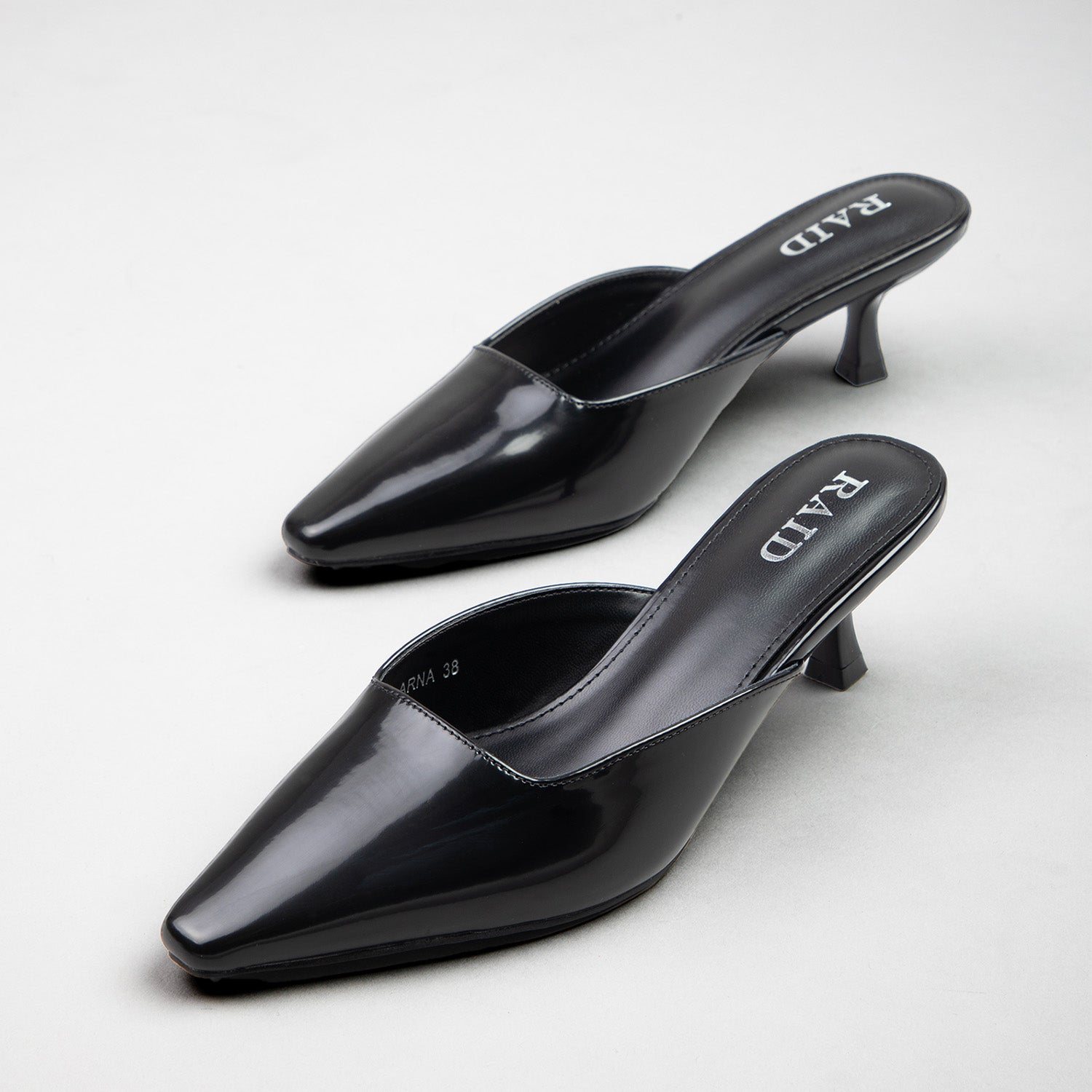 RAID Aarna Heeled Mules in Black - Image 3