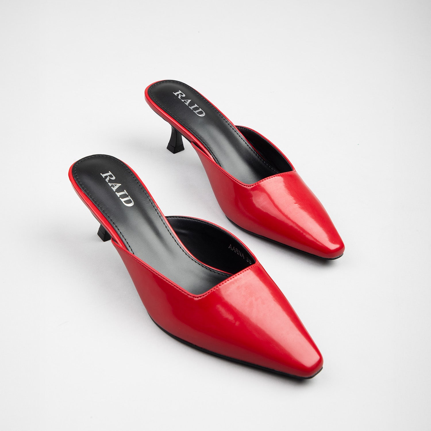 RAID Aarna Heeled Mules in Red - Image 2