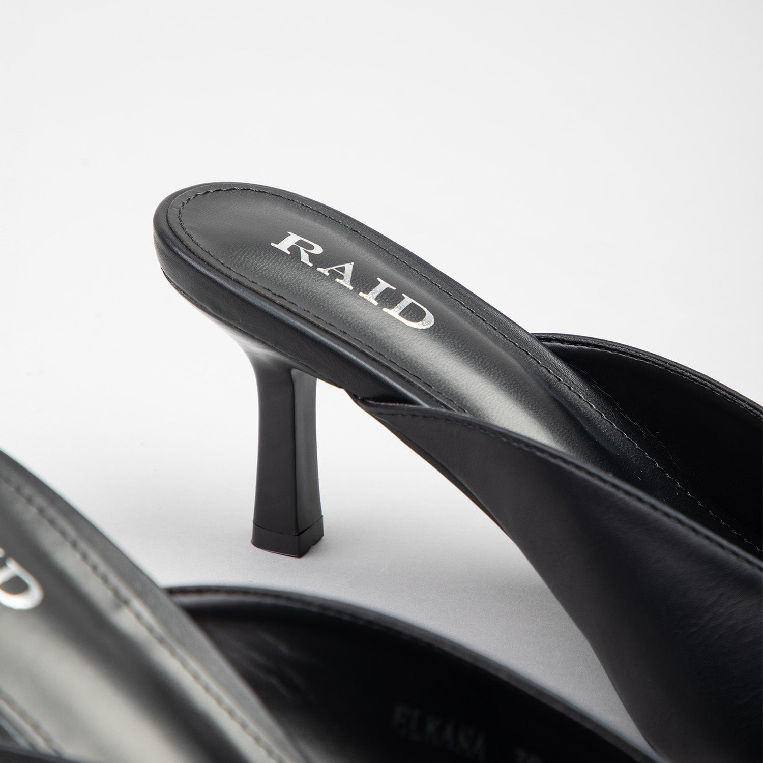 RAID Elkana Heeled Mules in Black - Image 4