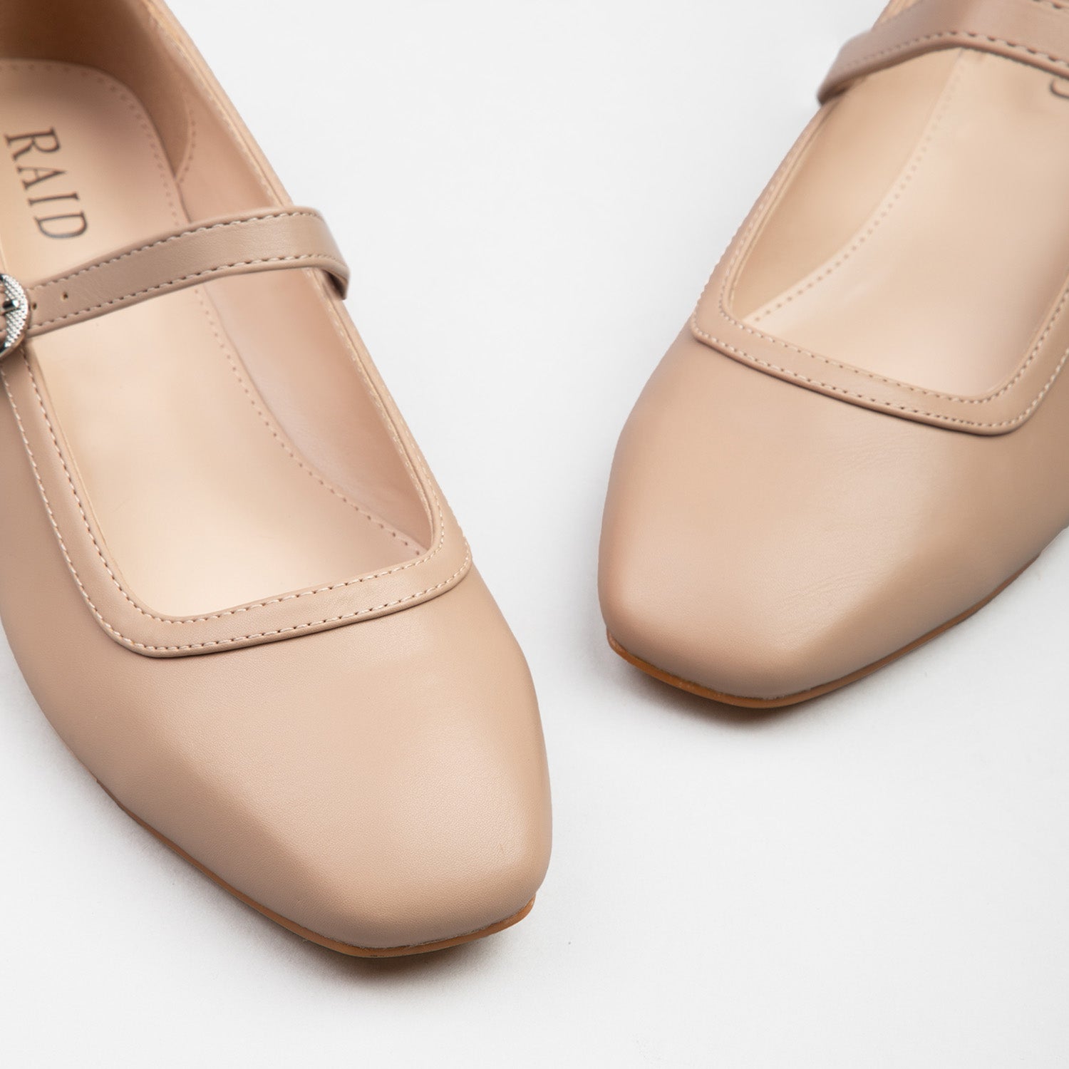 RAID Finni Flat Ballet Pumps In Nude - Image 3
